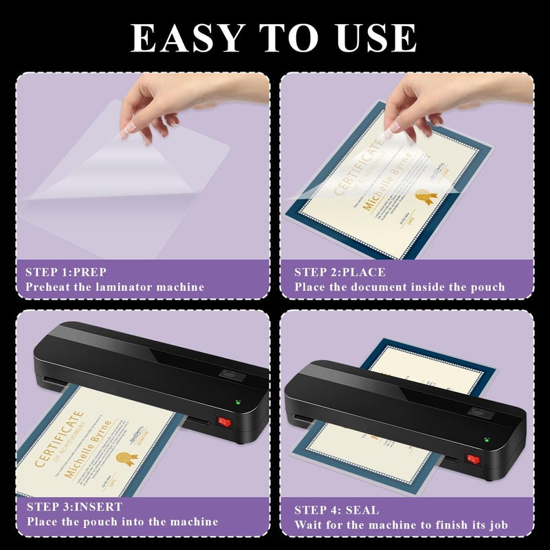 Surligneus Laminating Sheets 8.5 x 11, 200 Pack Thermal Laminating Pouches 3 mil, Clear Thermal Laminating Plastic Paper Laminator Sheets, Clear Laminate Sheets Fits Letter Sized Paper (8.9 in. × 11.4 in.). - Image 5
